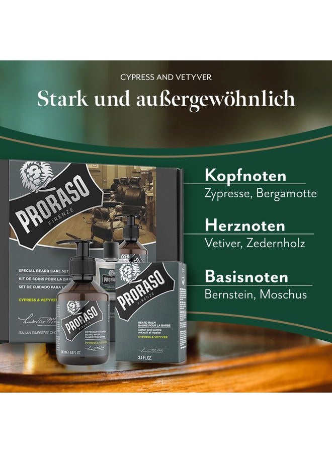 proraso Beard Care Duo Kit for New or Short Beards with Beard Balm and Beard Wash, Cypress & Vetyver  - Image 2