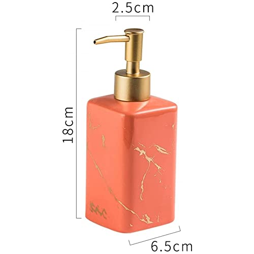 FabSeasons Soap Dispenser with Pump, Italian Marble Pattern Dispensar Bottle for Liquid soap, Homemade Lotions and Essential Oil (Peach) - Image 2