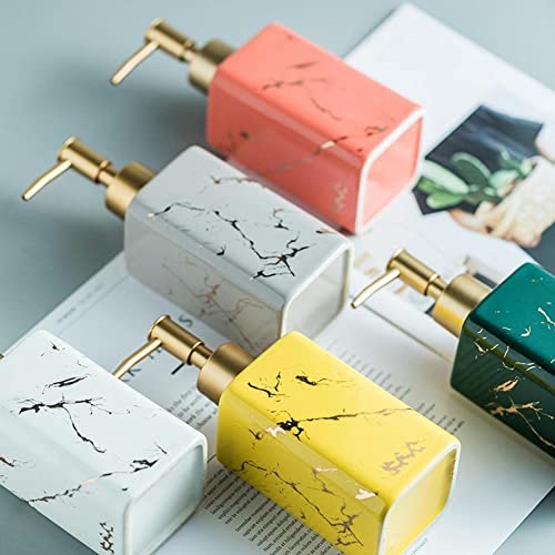 FabSeasons Soap Dispenser with Pump, Italian Marble Pattern Dispensar Bottle for Liquid soap, Homemade Lotions and Essential Oil (Peach) - Image 3