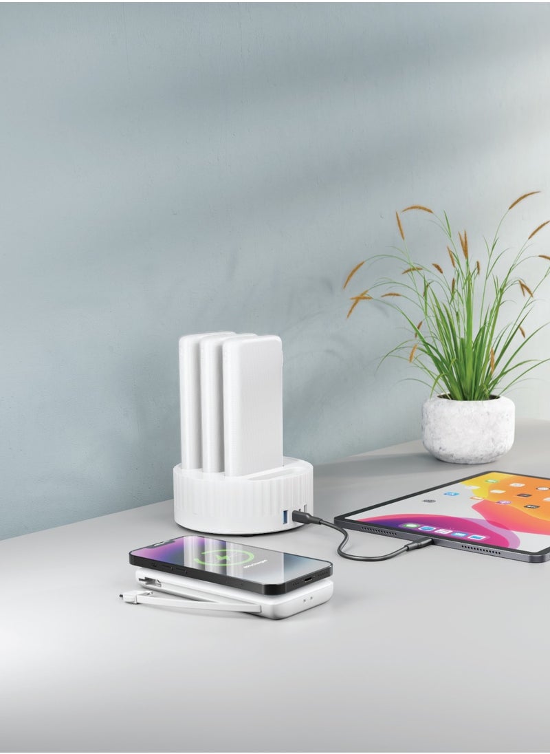 4in1 Power bank Station with 10000mAh Battery Capacity and 100W PD  / Fast-Wireless MagSafe Power Bank / Built-In Cable(Type-C & Lightning) / Built-In Safeguards - White - pzsku/ZBA12A8CD599646540E39Z/45/_/1725890923/a16cdf89-ac3f-4008-9d52-654bebbd316c