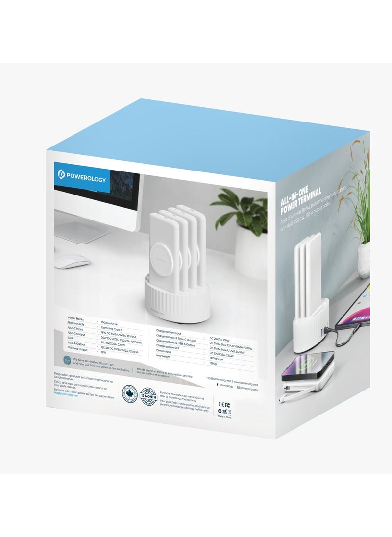 4in1 Power bank Station with 10000mAh Battery Capacity and 100W PD  / Fast-Wireless MagSafe Power Bank / Built-In Cable(Type-C & Lightning) / Built-In Safeguards - White - pzsku/ZBA12A8CD599646540E39Z/45/_/1725890925/9ccf587b-865f-4080-930f-104f9bca70da
