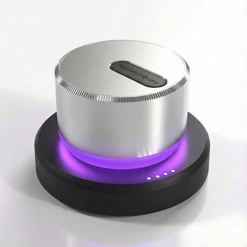 HumminGuru LUMI Record Weight Stabilizer & Turntable Speed Tester | 33/45/78RPM Stroboscopic Disc & Light | 300g LP Aluminum Weight Clamp | 9 LED Color Ambient Light Lamp | Auto Off & Anti-fingerprint - Image 1