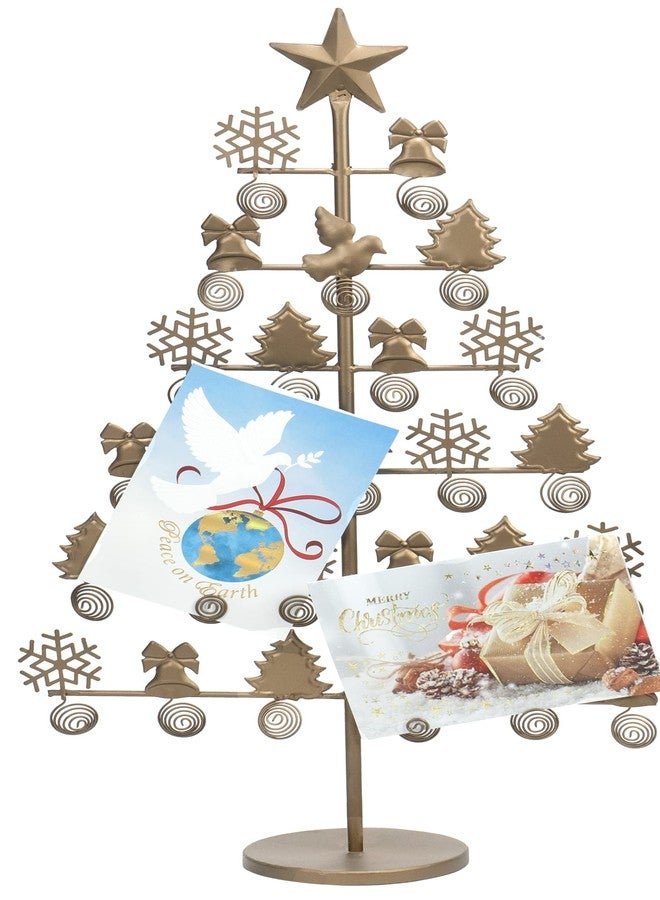 Red Co. 27.5" Tall Decorative Christmas Tree Card & Photo Holder Tabletop Display Rack Ornament in Bronze Finish - Image 2