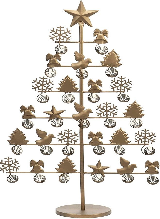 Red Co. 27.5" Tall Decorative Christmas Tree Card & Photo Holder Tabletop Display Rack Ornament in Bronze Finish - Image 1