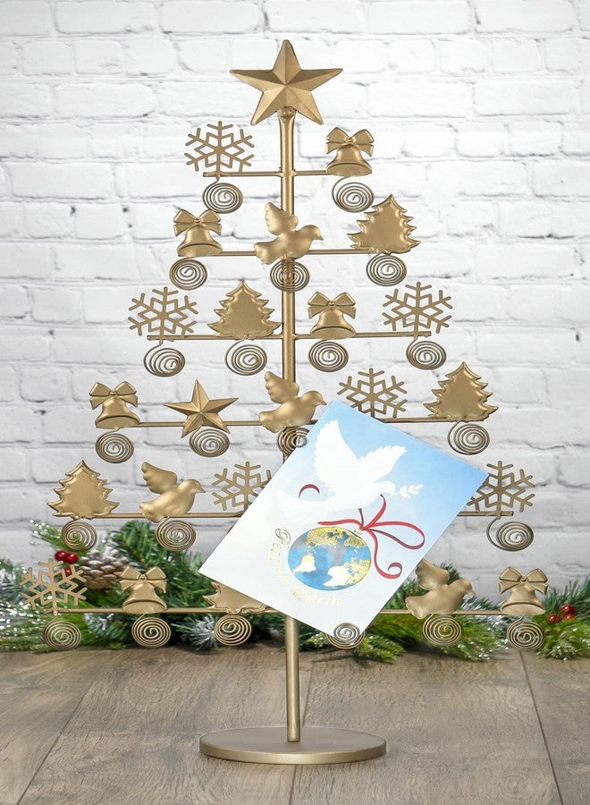 Red Co. 27.5" Tall Decorative Christmas Tree Card & Photo Holder Tabletop Display Rack Ornament in Bronze Finish - Image 3