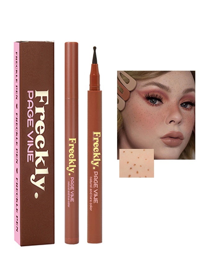 PAGE VINE Freckle Pen, Fake Freckles Pen for Natural Sunkissed Makeup, Faux Face Freckle Pens Waterproof and Long Lasting, Soft Sopt Freckle Pen (#02-Medium) - Image 1