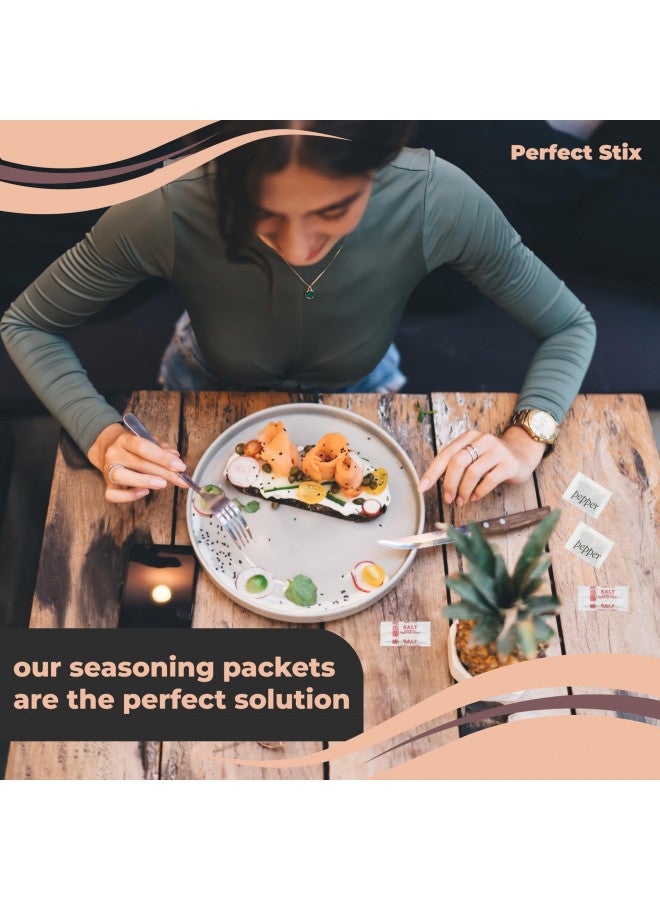 باكيتات الملح والفلفل المثالية - 200 باكيت ملح وفلفل - 100 من كل نوع (200 باكيت إجمالي)