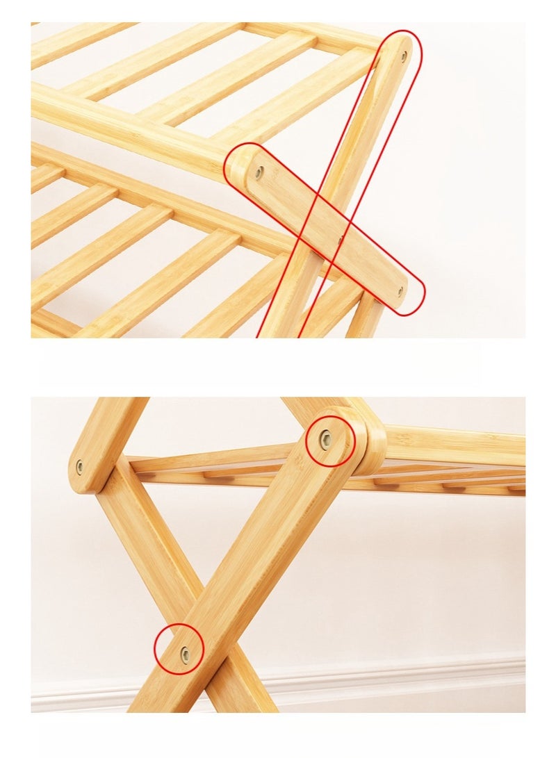 رف أحذية من 5 طبقات، منظم أحذية من الخيزران متعدد الطبقات، رف تخزين متعدد الوظائف، رف أحذية قائم بذاته - Image 5