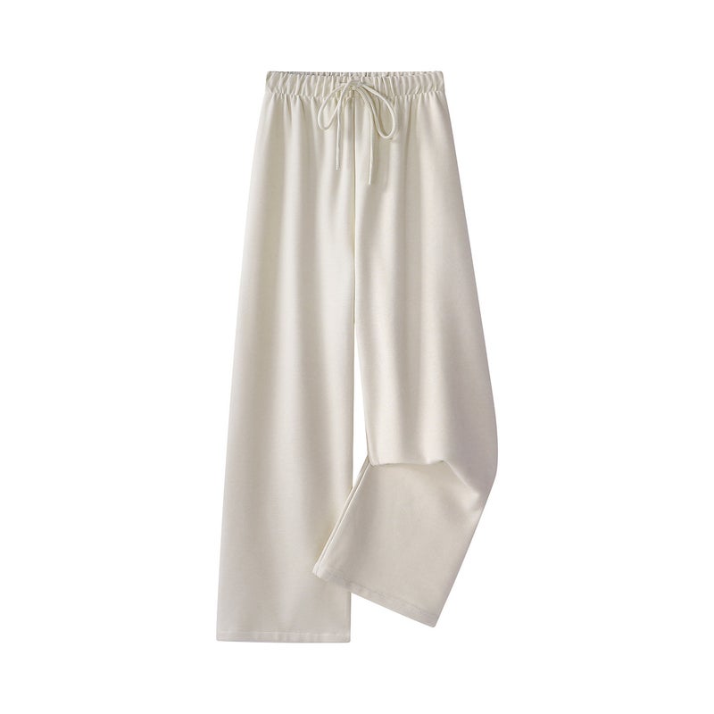 XinmonLee Korean autumn and winter drape thick casual wide-leg pants elastic drawstring high waist versatile slender pants - Image 3