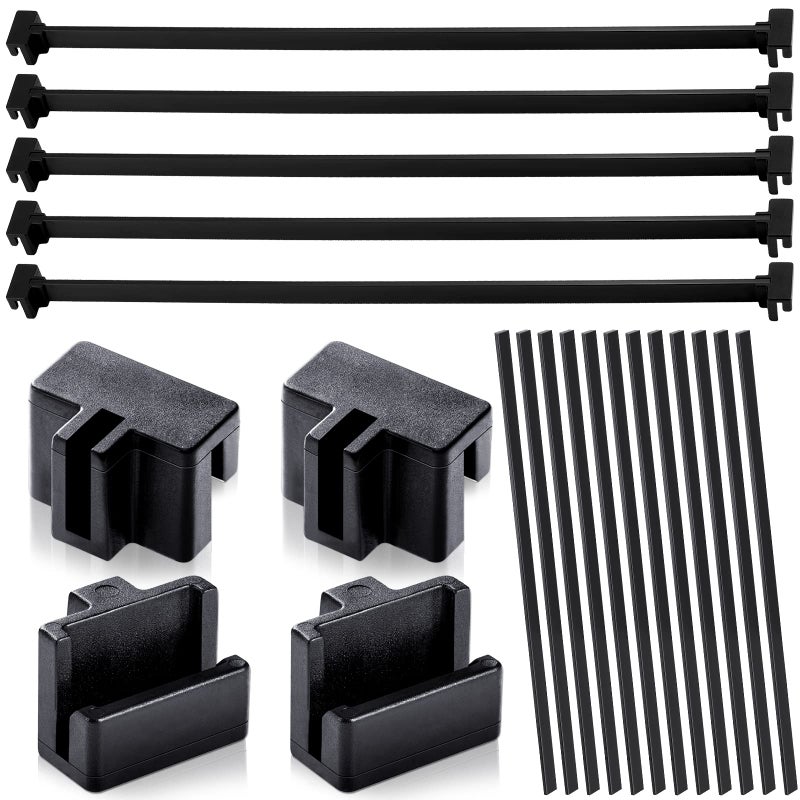 Epakh 36 Pcs Hanging File Rail and Clip Set Include 12 Cabinet Rails 24 Cabinet Clip File Rails Hook Hanging Folder for Office(Plastic) - Image 1