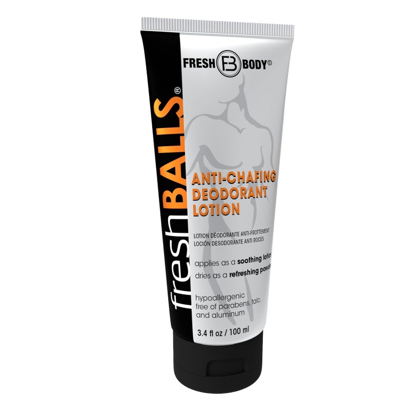 Fresh Body FB FRESH BALLS Lotion Anti-Chafing Cream Ball Deodorant for Men - Men's Anti-Chafe Lotion to Powder & Hygiene for Groin Area - Aluminum-Free, Talc-Free, 3.4 oz - Image 1