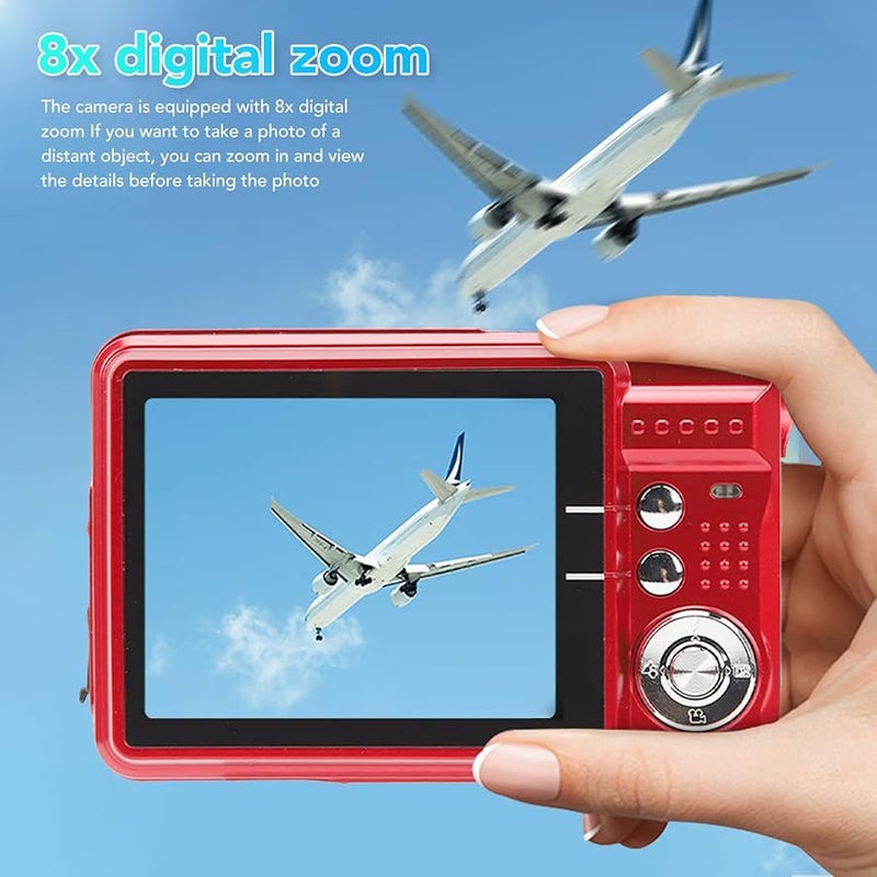 48MP 4K Digital Camera 8X Zoom Vlogging Camera with Flash 2.7 Inch LCD Screen Compact for Kids Students - Image 3