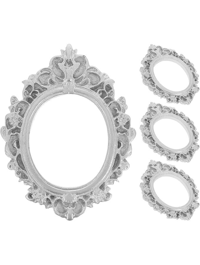 Mini Vintage Picture Frame Set Of 4 Resin Photo Props 7X5CM For Home Decor Wedding Crafts - Image 1