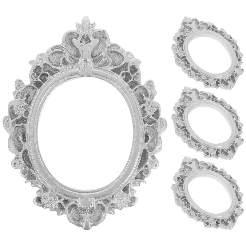 Mini Vintage Picture Frame Set Of 4 Resin Photo Props 7X5CM For Home Decor Wedding Crafts - Image 2