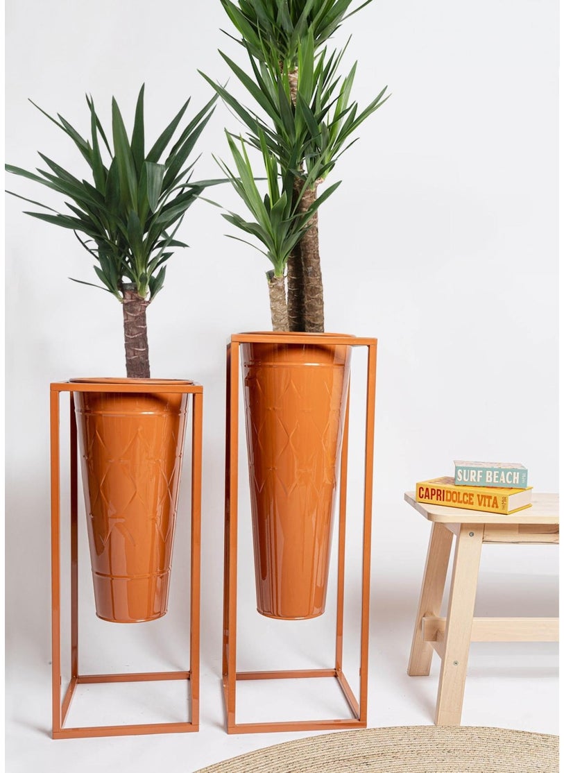 THE MIA Prism Vase & Flower Pot Terracota 80X30X30 cm  - Image 2