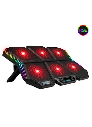 RGB Laptop Cooler 6-fan Cooling Stand Mute Design with Adjustable Wind Speed Stand Height Colorful Light Effect - pzsku/ZBA12F133C2C84150DE39Z/45/_/1678768447/b81dbe59-6a0d-4d74-a6d7-b0fb6b39c09f