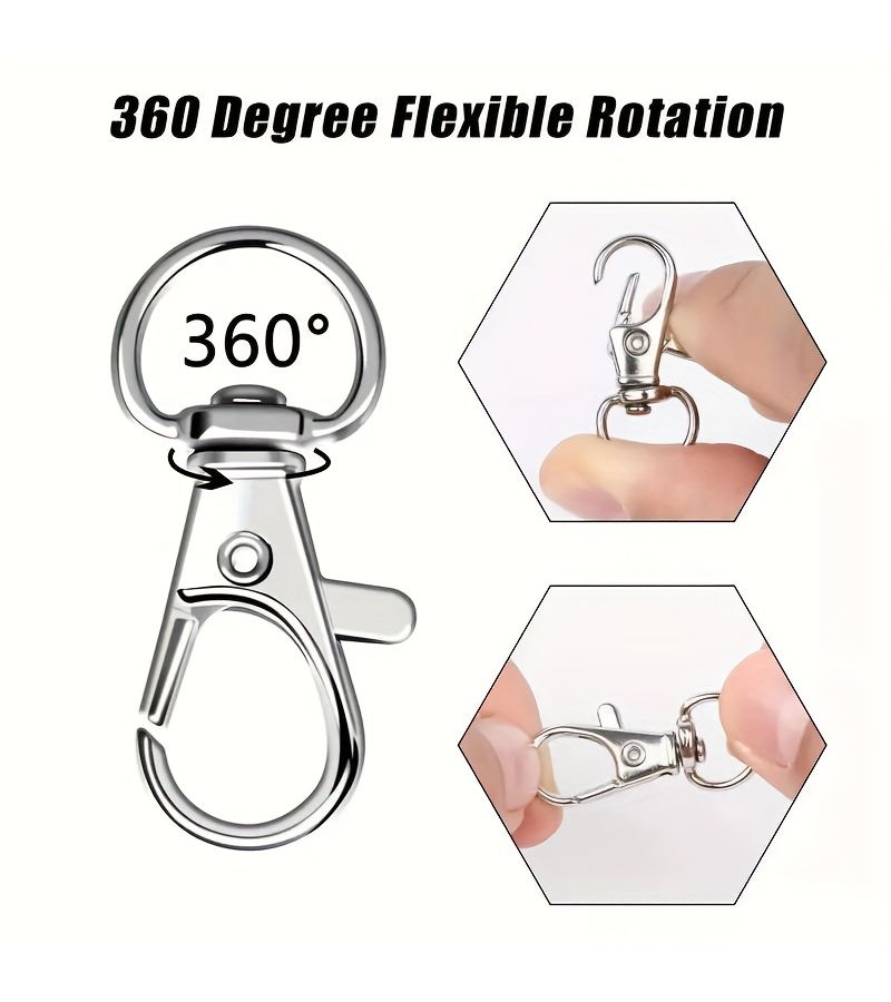 Golden Rotatable Lobster Clasp Hooks Keychain 70 Pcs Zinc Alloy Key Ring Clips for Wallets Backpacks Gifts Crafts - Image 3