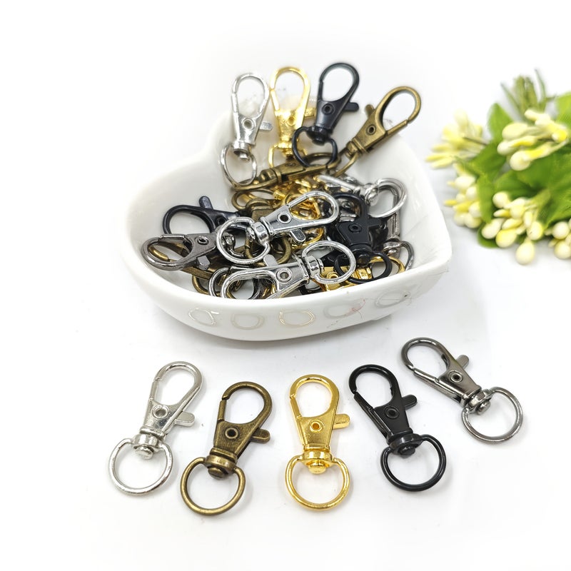 Golden Rotatable Lobster Clasp Hooks Keychain 70 Pcs Zinc Alloy Key Ring Clips for Wallets Backpacks Gifts Crafts - Image 2