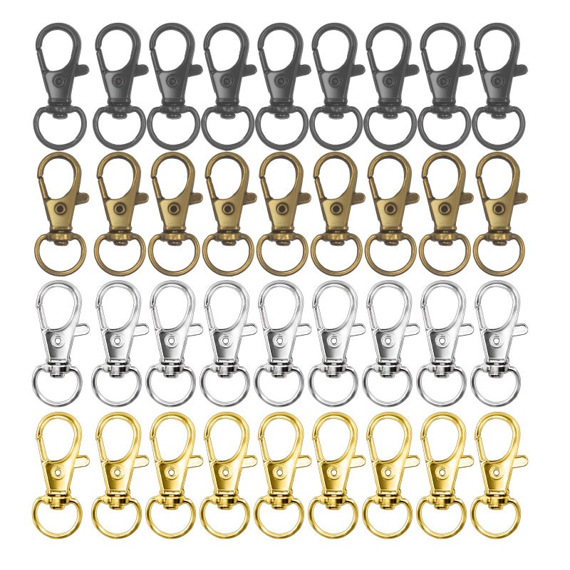 Golden Rotatable Lobster Clasp Hooks Keychain 70 Pcs Zinc Alloy Key Ring Clips for Wallets Backpacks Gifts Crafts - Image 1