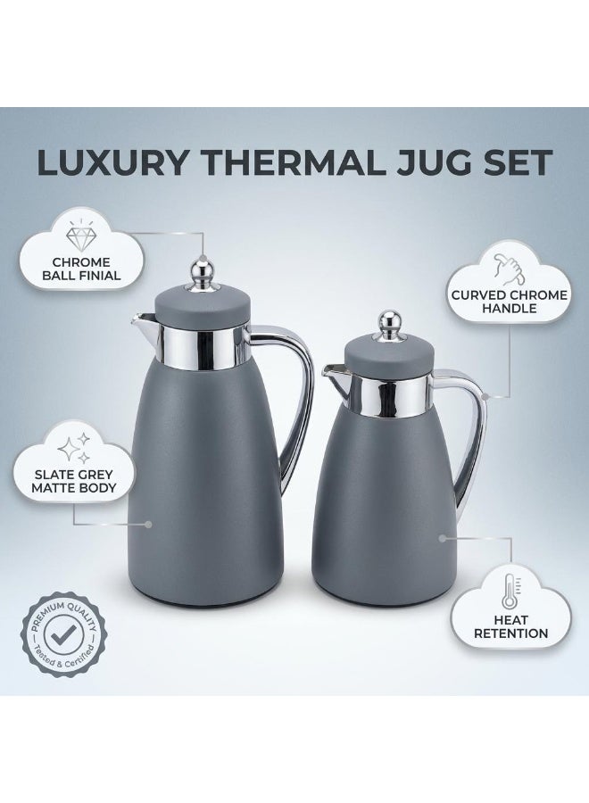 Lavin Luxury Flask Set 0.7ML+1L/ Arabic Fashion Coffee (Kawa) & Tea Thermos / ABS Body / Premium Glass Inner / Hot&Cold / HB - Image 3