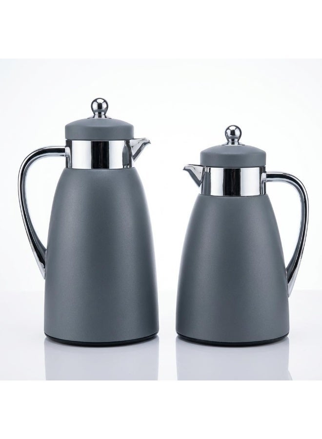 Lavin Luxury Flask Set 0.7ML+1L/ Arabic Fashion Coffee (Kawa) & Tea Thermos / ABS Body / Premium Glass Inner / Hot&Cold / HB - Image 2