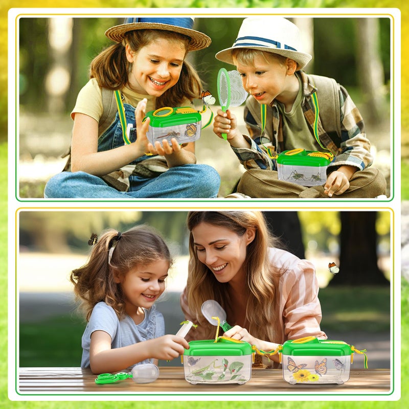 Biubee 2Sets Bug Catcher for Kids - Sturdy Kids Bug Catching Kit Gifts with Collector Butterfly Net Tweezer, Bugs Habitat Outdoor Explorer Kit for Age 3 4 5 6 7 8, 8Pcs - Image 4