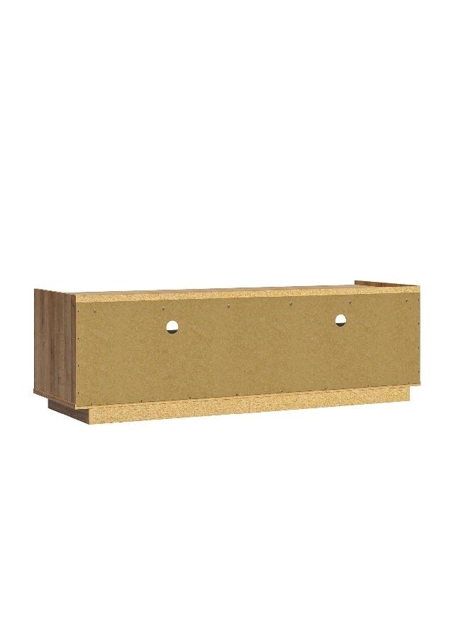 Ameriwood Home Wynn Accent TV Cabinet with Faux Wave Door Fronts Brown and White 18.74 x 59.6 x 19.69 Inch 3717348COM - Image 3