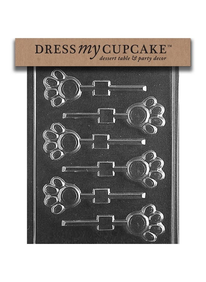 Dress My Cupcake Chocolate Candy Mold Paw Print Lollipop 