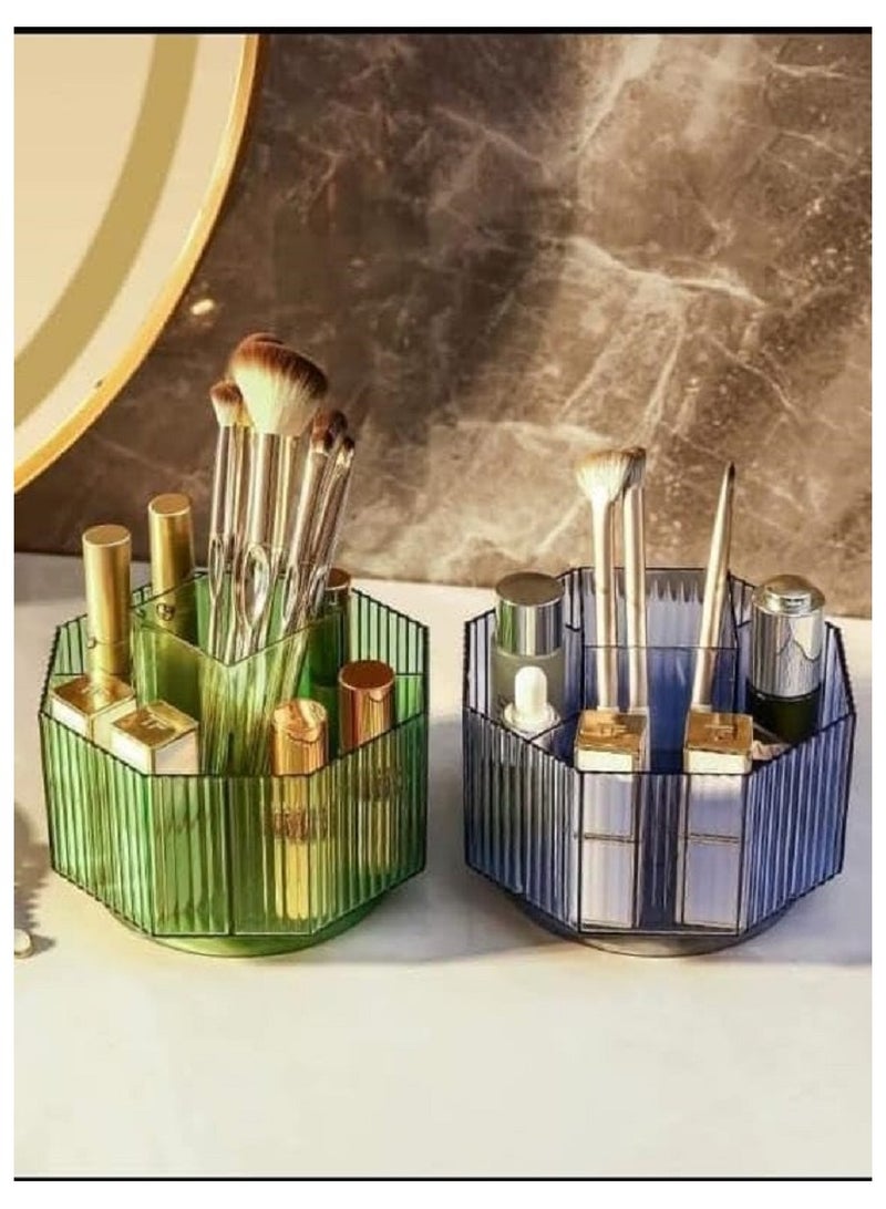 منظم مكياج - حقيبة تخزين مستحضرات التجميل قابلة للتعديل بدوران 360 درجة بسعة كبيرة 5 فتحات تخزين -تناسب المجوهرات وفرش المكياج واحمر الشفاه - الوان متعددة - Image 2