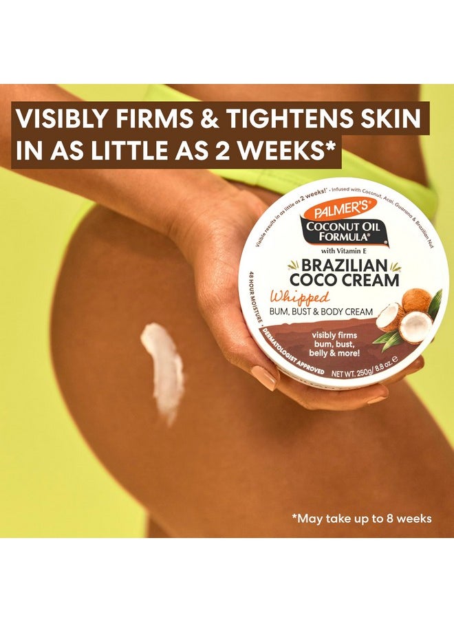 PALMER'S - Coconut Oil Formula Brazilian Coco Cream With Vitamin E, 8.8 Fl Oz, Whipped Bum, Bust & Body Cream, Helps With Skin Tightening & Firming - Image 1