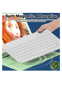Aookay Arabic & English Bluetooth Keyboard and Mouse Combo, Ultra Slim Rechargeable Portable Wireless Keyboard Mouse Set Compact for Android Windows Tablet iPad Computer Desktop PC Laptop (White)  - Image 5