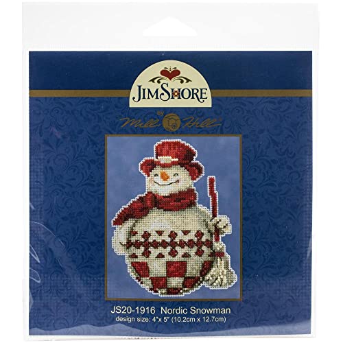 Mill Hill Nordic Snowman Counted Cross Stitch Ornament Kit Mill Hill 2019 Jim Shore JS201916 - Image 2
