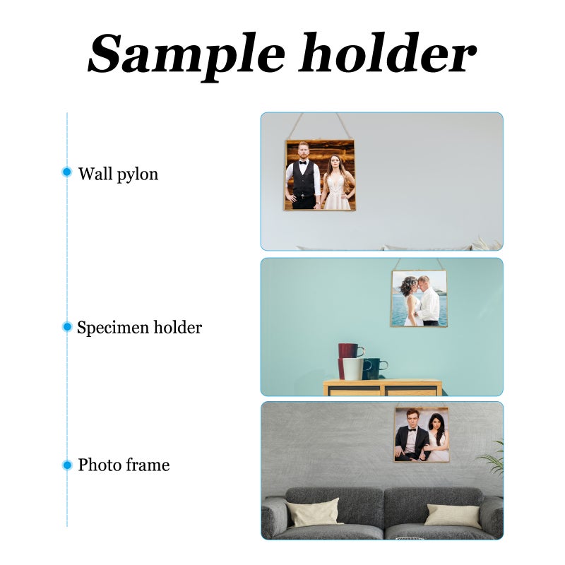 1Pc Hanging Glass Photo Frame Transparent Specimen Clip Decorative Picture Frame - Image 2