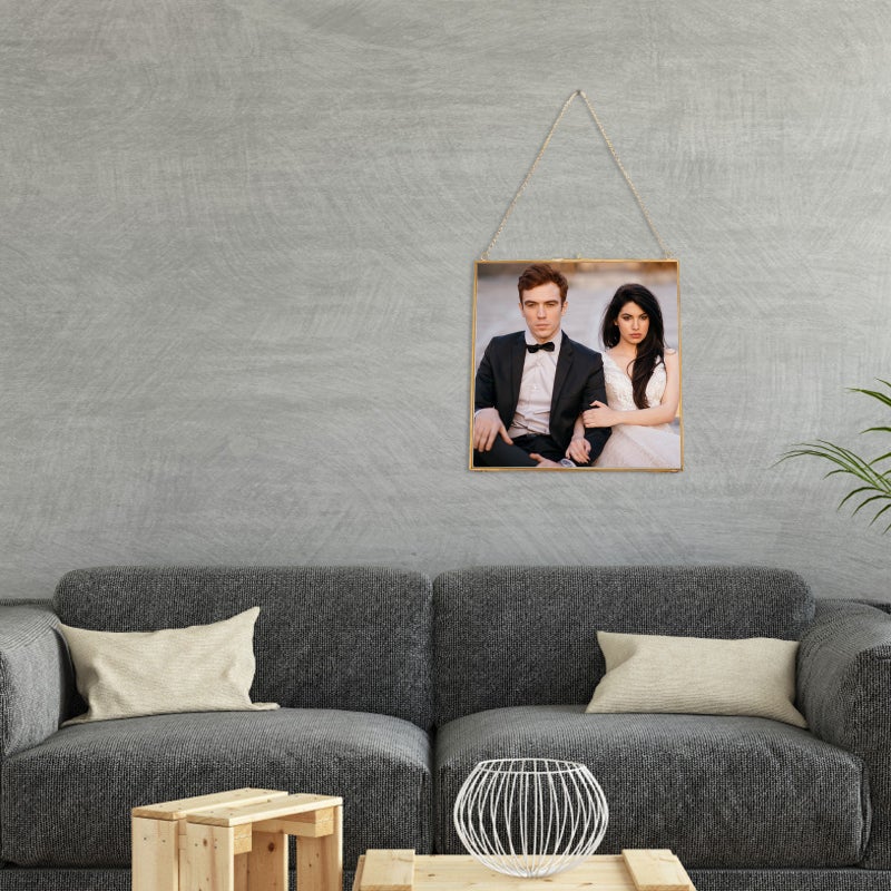 1Pc Hanging Glass Photo Frame Transparent Specimen Clip Decorative Picture Frame - Image 4
