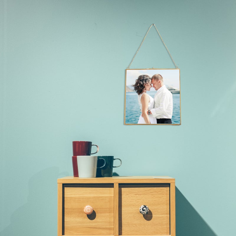 1Pc Hanging Glass Photo Frame Transparent Specimen Clip Decorative Picture Frame - Image 5