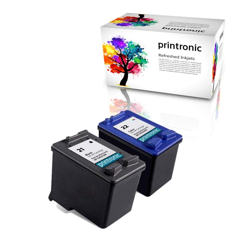 Printronic Remanufactured Ink Cartridge Replacement 2 Pack for HP 21 and HP 22 for PSC 1410 Deskjet F380 F2180 F2280 D1460 F4180 (1 Black, 1 Color) - Image 4
