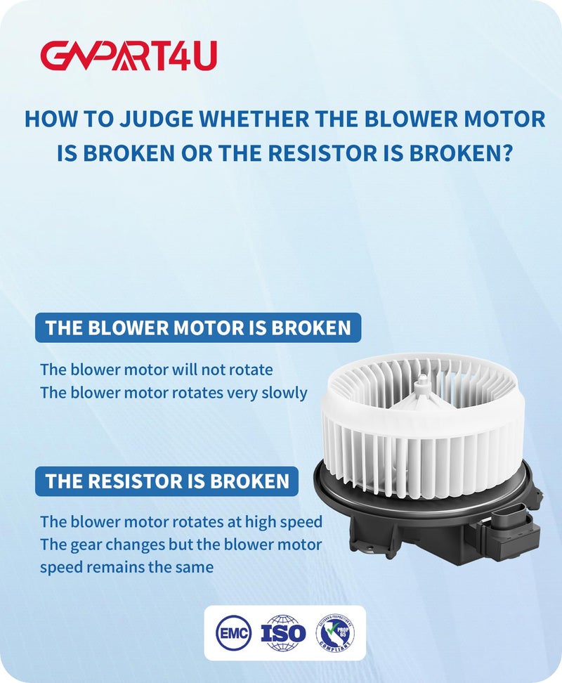 GVPART4U Front Blower Motor 700203 for 2007-2018 Dodge Ram 1500 2500 3500, for 2007-2017 Honda CRV Accord Pilot Odyssey, 2008 2009 2010 2011 2012 2013 2014 2015 2016 for Jeep Patriot Wrangler - Image 4