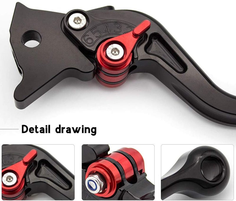 HYEPIVOT Adjustable Short Brake Clutch Levers for GSXR750 2006-2010 - Black - Image 5