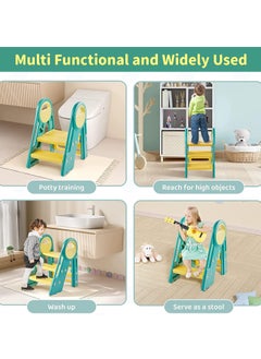 Hanayo Toddler Step Stools for Bathroom Sink,Adjustable 3 Step Stools with Handles to 2 Step for Kids Toilet Potty Training,Kitchen Counter Stools Plastic Learning Helper Stool  - Image 5