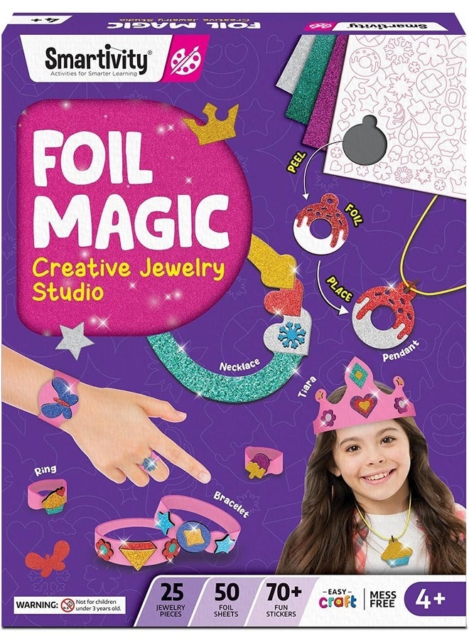 Smartivity Smartivity Foil Magic - Jewelry Making Kit No Mess Art for Kids, Craft Kits & Supplies, DIY Creative Activity, Gifts for Girls & Boys Ages 4-5-6-7-8-9 Years Old  - Image 1