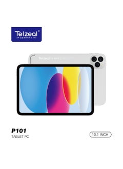 Telzeal P101 ,10.1 Inch Android 13 Tablet with 5G WiFi and Dual SIM 8GB RAM 512GB ROM 8000 mAh High Capacity Battery Wireless Keyboard and Mouse Grey