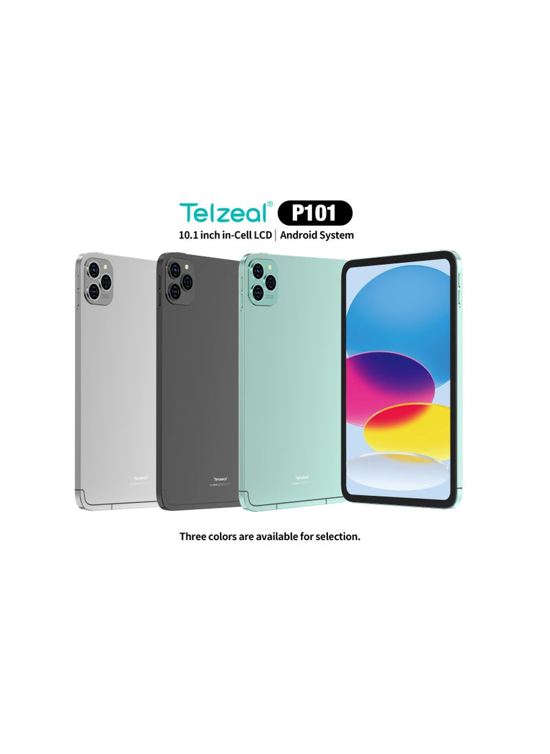 Telzeal - Telzeal P101 ,10.1 Inch Android 13 Tablet with 5G WiFi and Dual SIM 8GB RAM 512GB ROM 8000 mAh High Capacity Battery Wireless Keyboard and Mouse Grey - Image 1