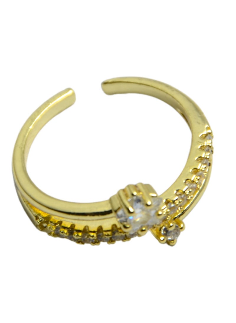BUTTERFLY Ring Zircon Free Size For Women - Butterfly Shenoute - Golden Colour - GR-484  - Image 1