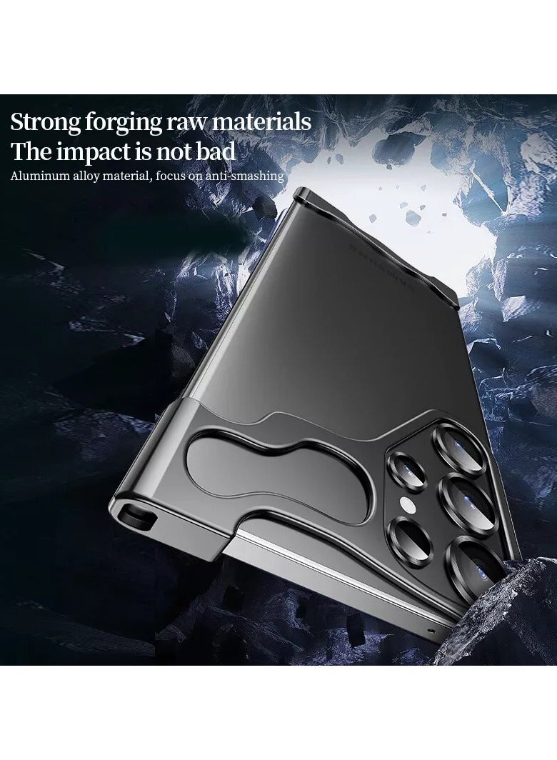 Shaped metal case for Samsung galaxy s24 Ultra, aluminium metal corner cushion, frameless lens cover - Image 5