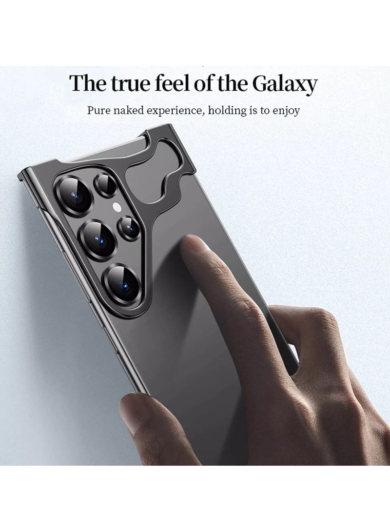 Shaped metal case for Samsung galaxy s24 Ultra, aluminium metal corner cushion, frameless lens cover - Image 4