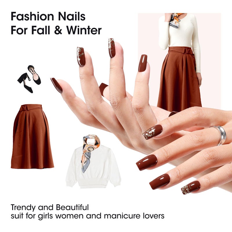 GELLEN Chocolate Brown Nail Polish Set, Fall Winter Brown Regular Nail Polish Quick Air Dry 6 Colors for Fingernail Toe Nails Home Salon Manicure Women Gifts, Not UV Gel, Hema Free, Non Toxic - Image 5