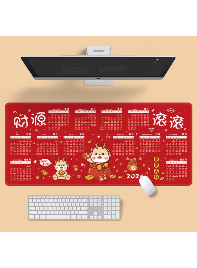 2025 Year Of The Snake Calendar Mouse Pad Super Large Non-slip Washed Gift Office Desk Calendar Calendar Monthly Calendar Table Pad Wholesale-Color:800*300*2mm-Pattern:Annual Calendar - Good Luck In The Year Of The Snake  - Image 2