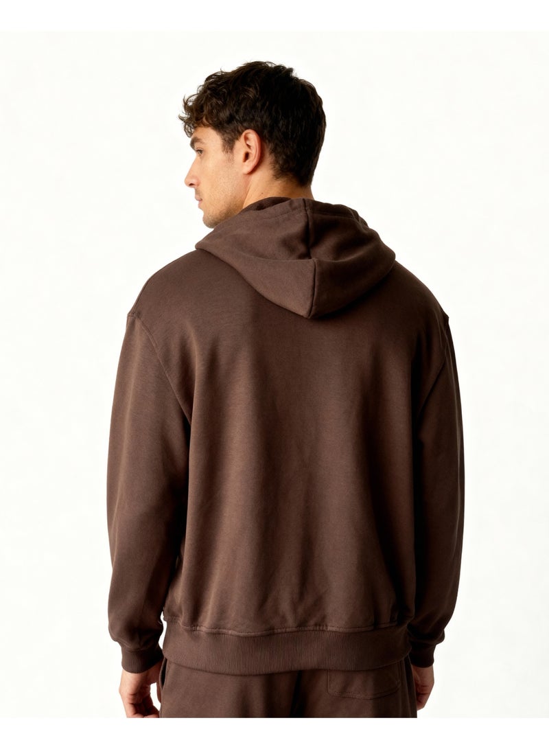 Feathers Oversized Men’s Zip-Up Hoodie 100% Cotton for Winter - Image 3