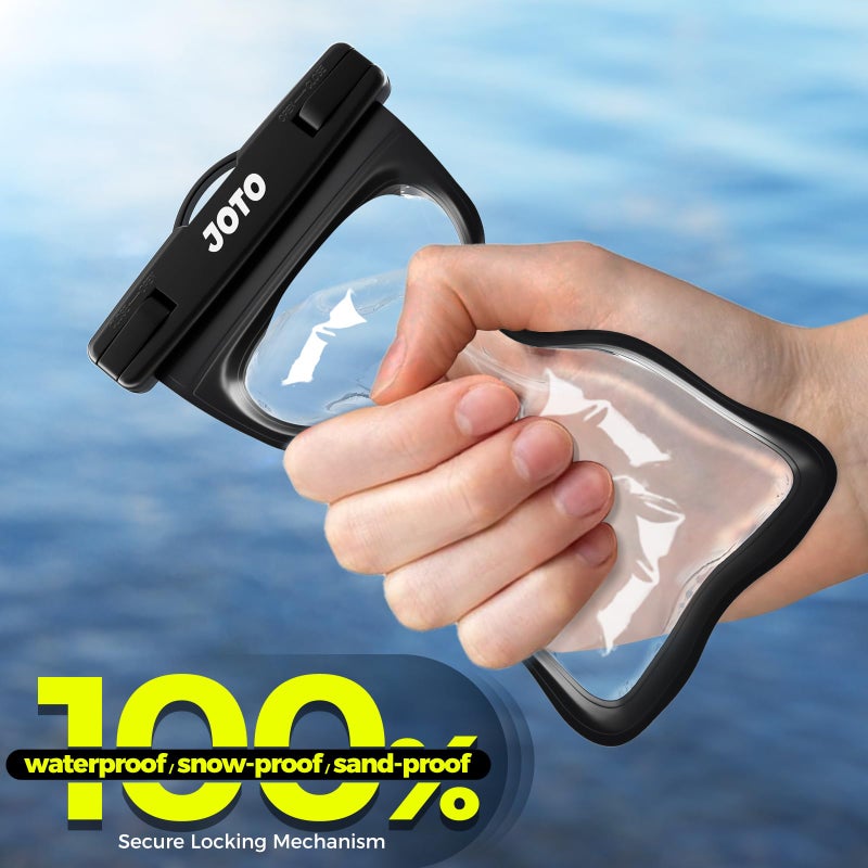 JOTO 2 Pack Universal Waterproof Phone Case for iPhone 17 Air 16 15 14 13 12 11 Plus Pro Max, IPX8 Cellphone Dry Bag XR X SE, Galaxy S23 S22 S21 S20+ S20 S10 Plus Note, Pixel up to 7" -Black - Image 5