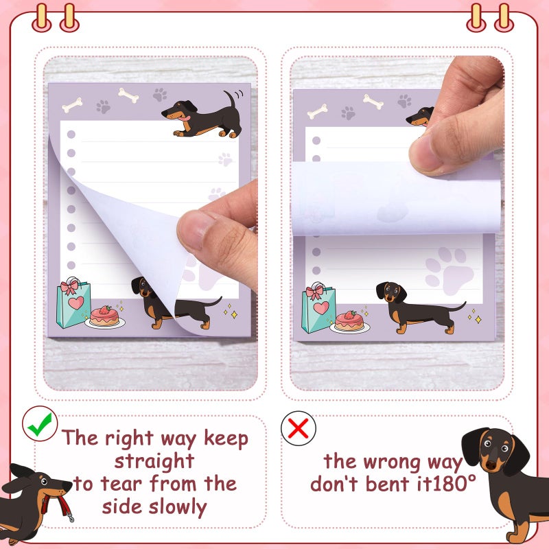 Sabary 9 Pads Cute Sticky Notes Animal Sticky Note Pads 3.15 x 3.94 Inches Colored Adhesive Memo Reminder Decor for Journal School Office Gifts(Dachshund) - Image 4